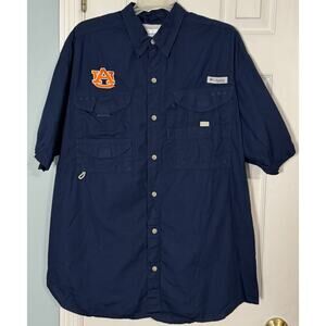 Columbia Men's Large Shirt Auburn Tigers Button Up Omni-Shade PFG Vented